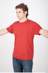 Upper Body Man Casual Shirt T shirt Studio photo references